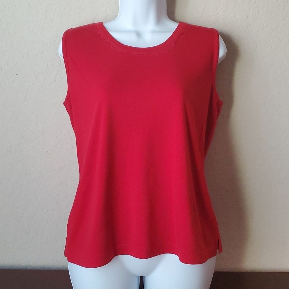 VTG Napa Valley Red Sleeveless Top Cutout Neckline Detail Size Medium